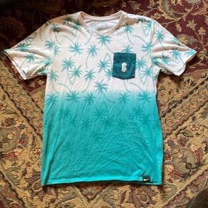 Nike Light green and white short sleeve Coconut tree shirt